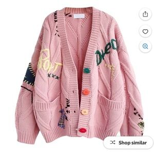 Pink Button-Up Cardigan